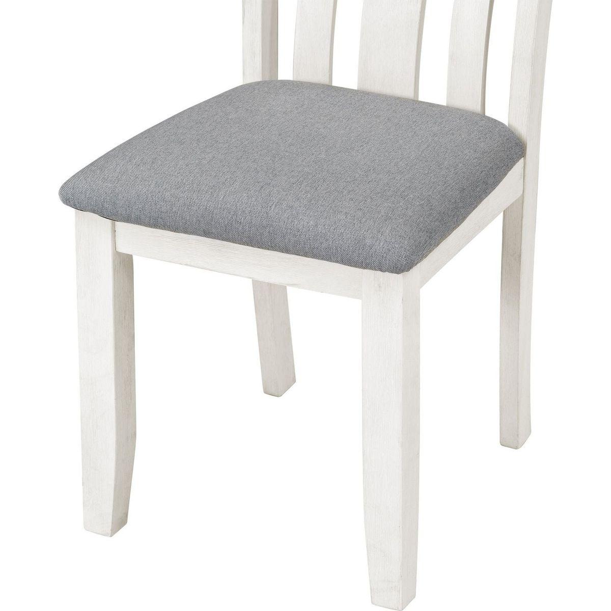 Retro Style 7-Piece Dining Table Set with Extendable Table and 6 Upholstered Chairs (Gray+White) - Streamdale Furniture