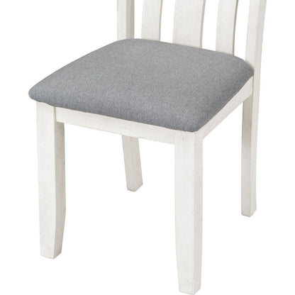 Retro Style 7-Piece Dining Table Set with Extendable Table and 6 Upholstered Chairs (Gray+White) - Streamdale Furniture