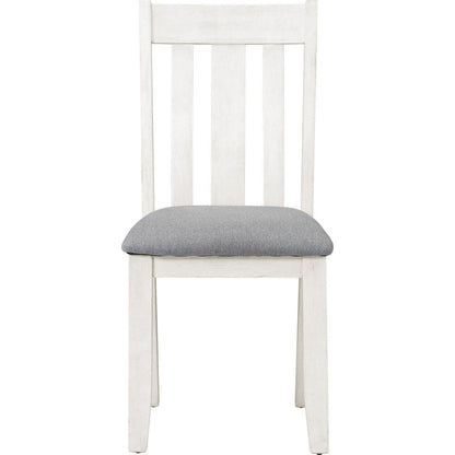 Retro Style 7-Piece Dining Table Set with Extendable Table and 6 Upholstered Chairs (Gray+White) - Streamdale Furniture