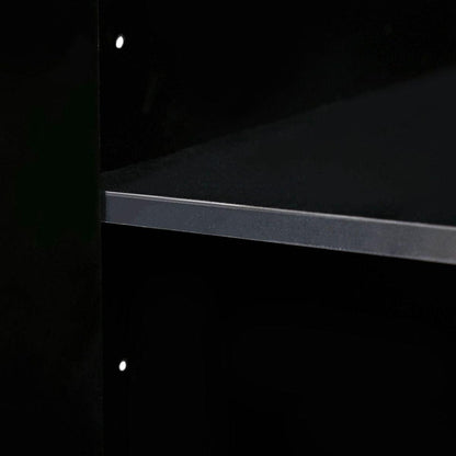 Modern sideboard with Four Doors, Metal handles & Legs and Adjustable Shelves Kitchen Cabinet (Black) - Streamdale Furniture