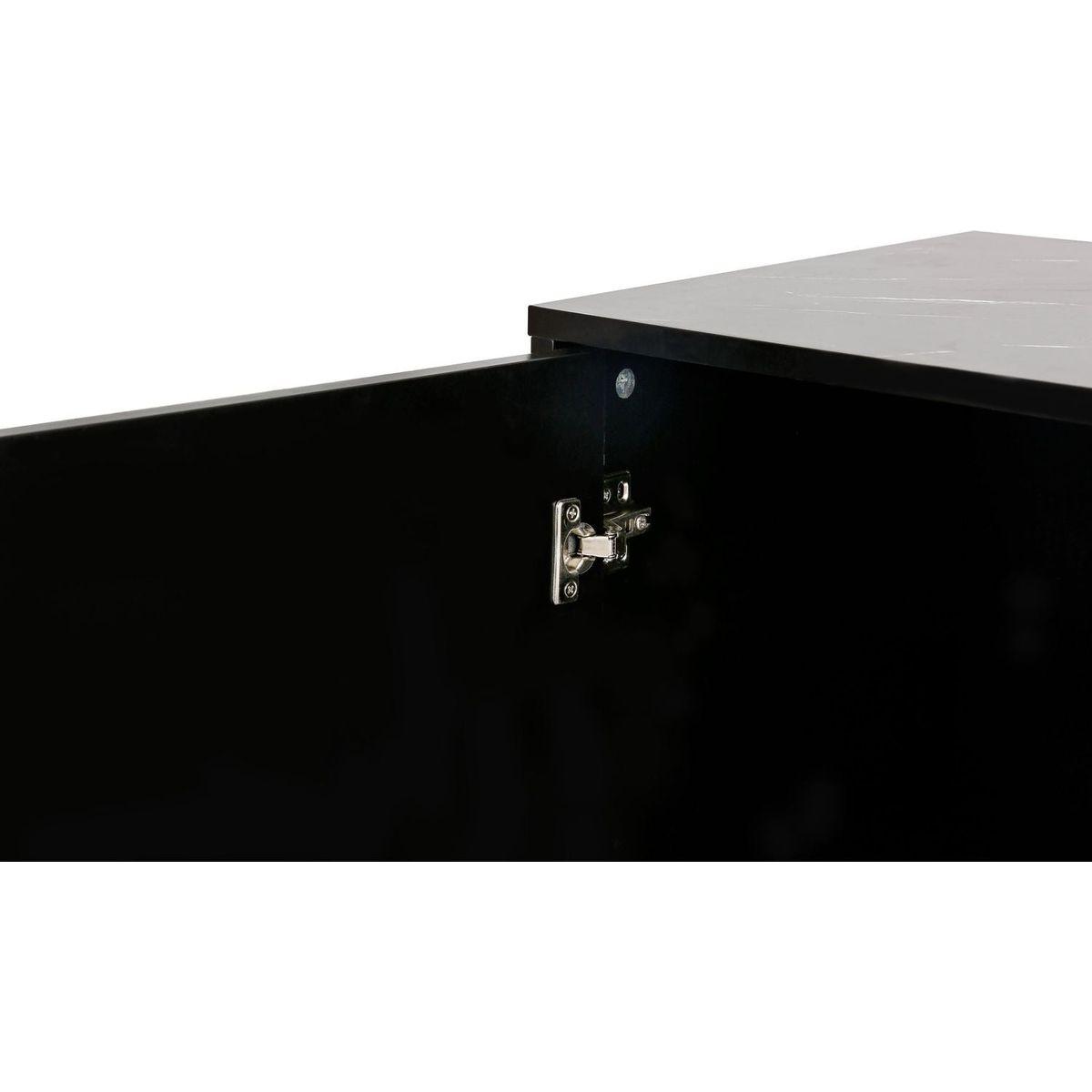 Modern sideboard with Four Doors, Metal handles & Legs and Adjustable Shelves Kitchen Cabinet (Black) - Streamdale Furniture