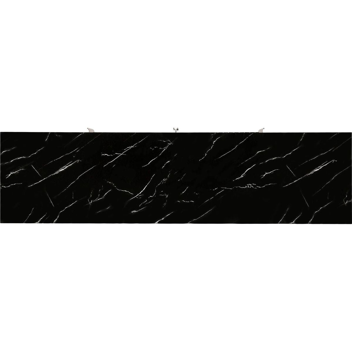 Modern sideboard with Four Doors, Metal handles & Legs and Adjustable Shelves Kitchen Cabinet (Black) - Streamdale Furniture