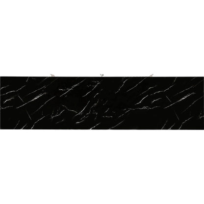 Modern sideboard with Four Doors, Metal handles & Legs and Adjustable Shelves Kitchen Cabinet (Black) - Streamdale Furniture