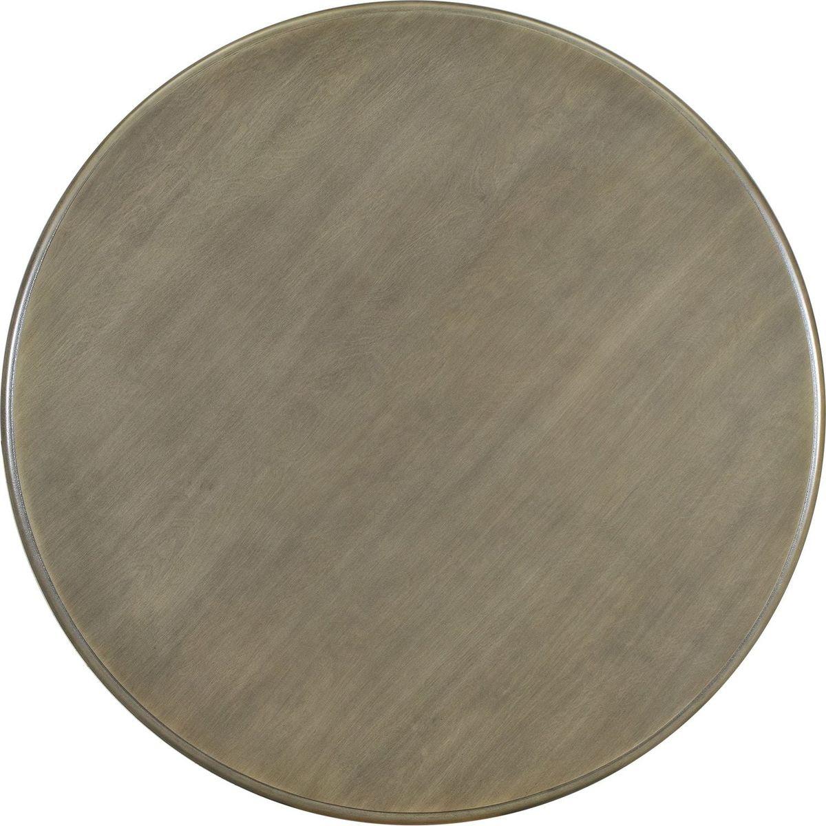 5-Piece Retro Round Dining Table Set with Curved Trestle Style Table Legs and 4 Upholstered Chairs for Dining Room (Taupe)