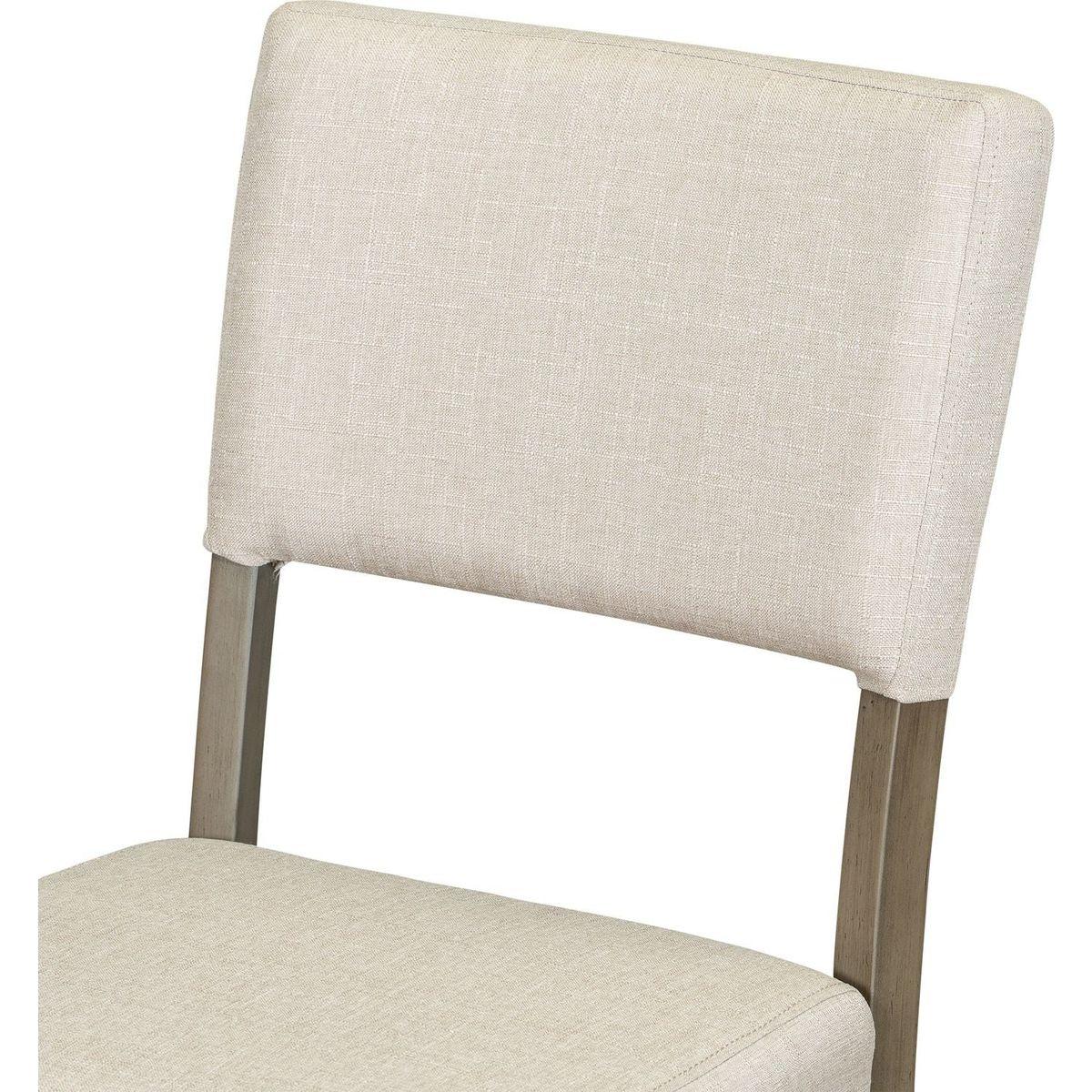 5-Piece Retro Round Dining Table Set with Curved Trestle Style Table Legs and 4 Upholstered Chairs for Dining Room (Taupe)