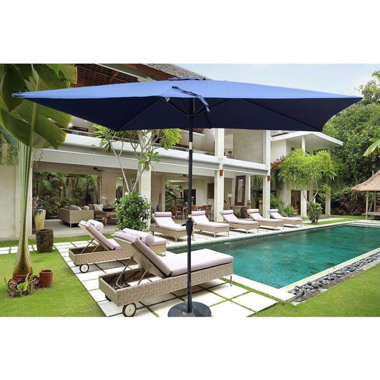 6 x 9ft Patio Umbrella Outdoor Waterproof Umbrella with Crank and Push Button Tilt without flap for Garden Backyard Pool Swimming Pool Market