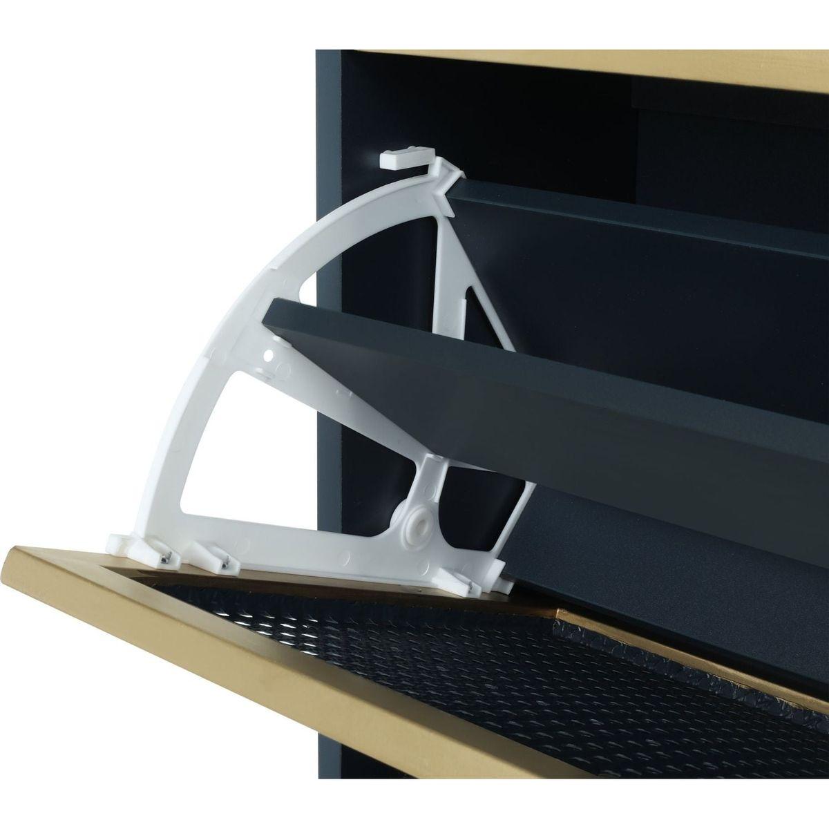 3 Metal Door Shoe Rack, Freestanding Modern Shoe Storage Cabinet, Metal rattan, for Entryway