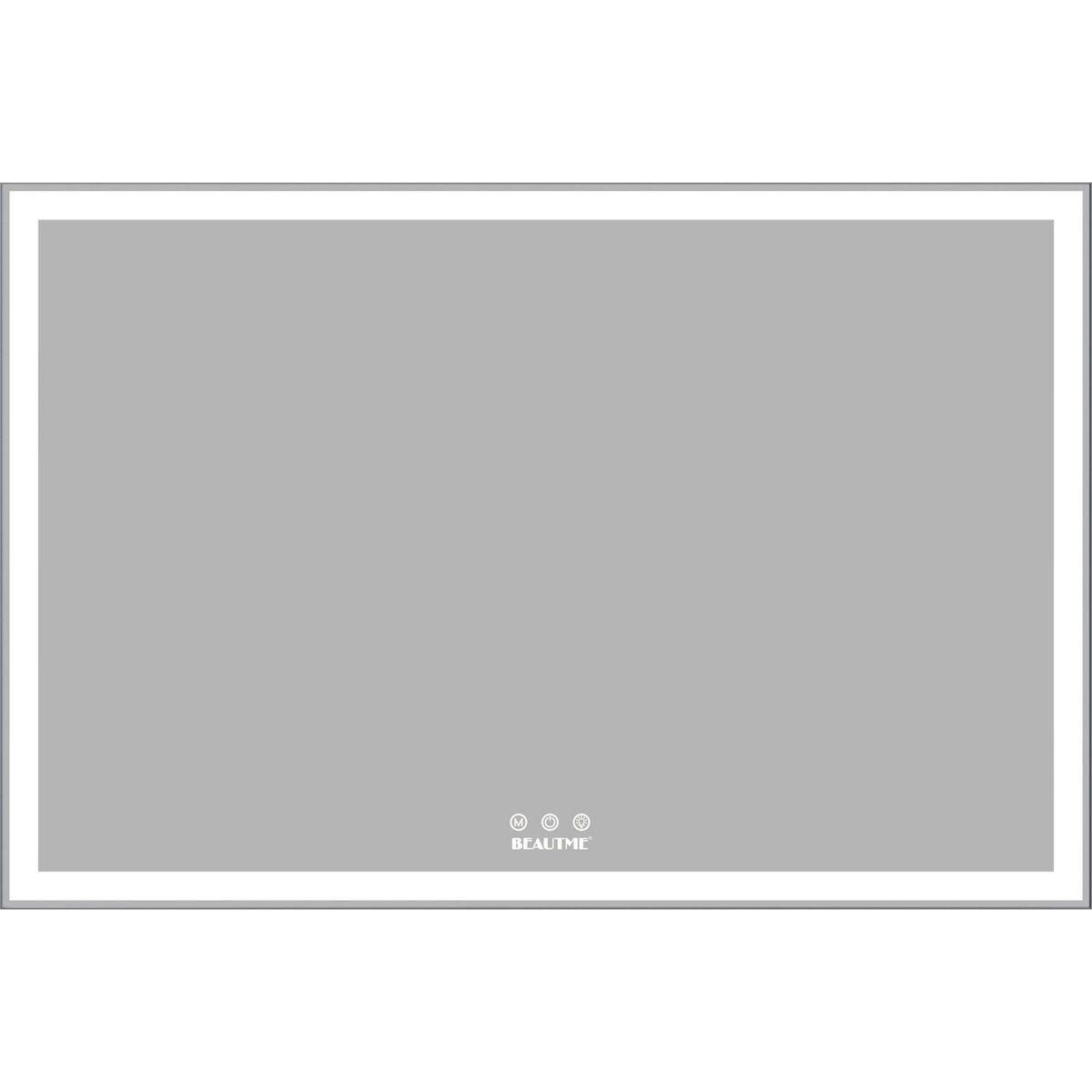 60x40 inch Oversized LED Bathroom Mirror Wall Mounted Mirror with 3 Color Modes Aluminum Frame Large Wall Mirror for Bathroom