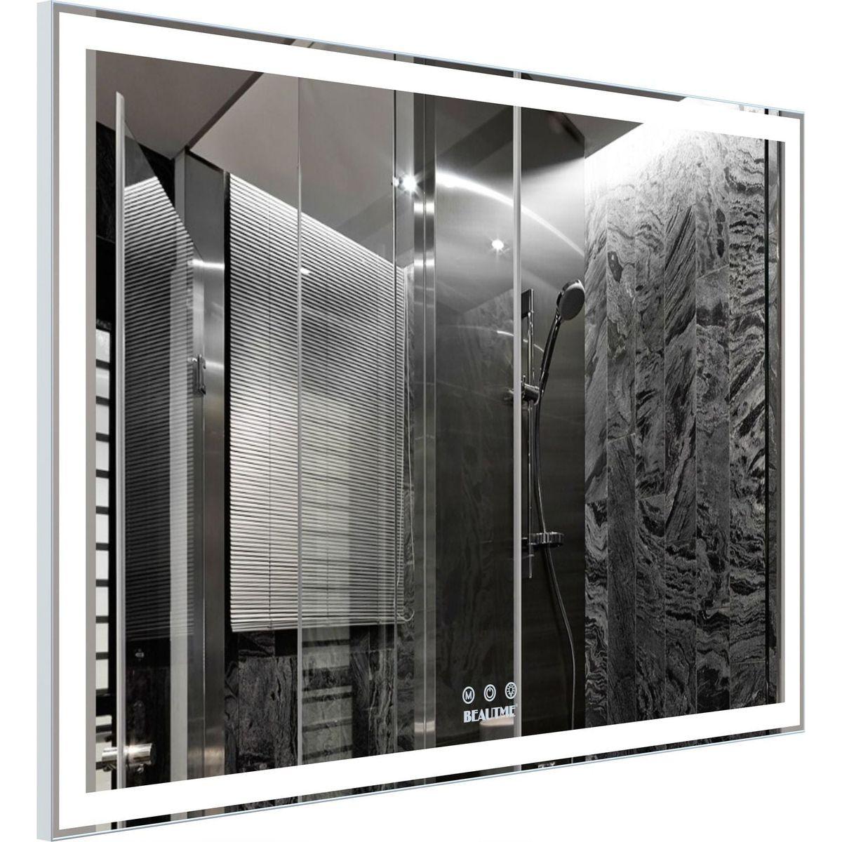 60x40 inch Oversized LED Bathroom Mirror Wall Mounted Mirror with 3 Color Modes Aluminum Frame Large Wall Mirror for Bathroom