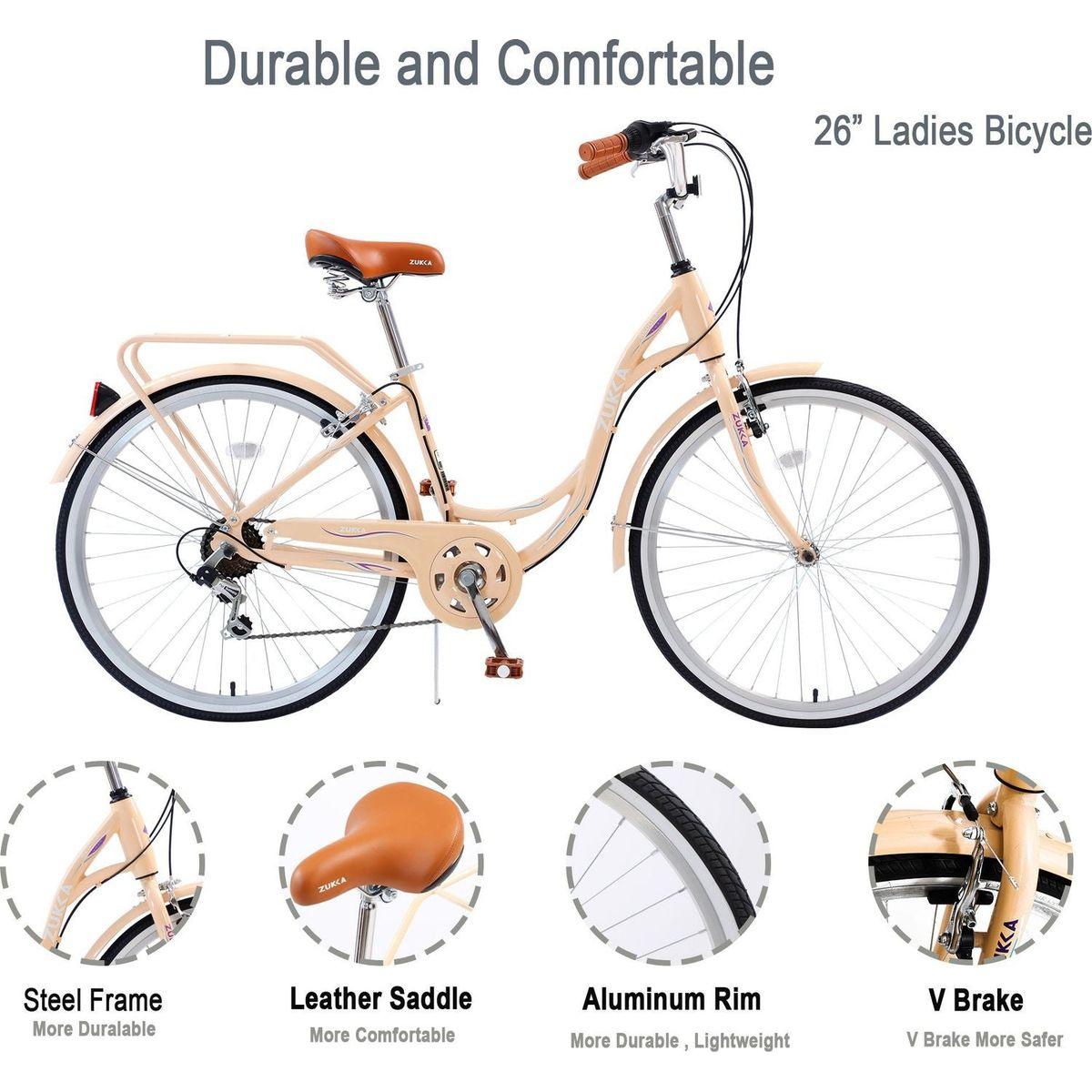 Ladys Bike, 7 Speed, Steel Frame, Multiple Colors